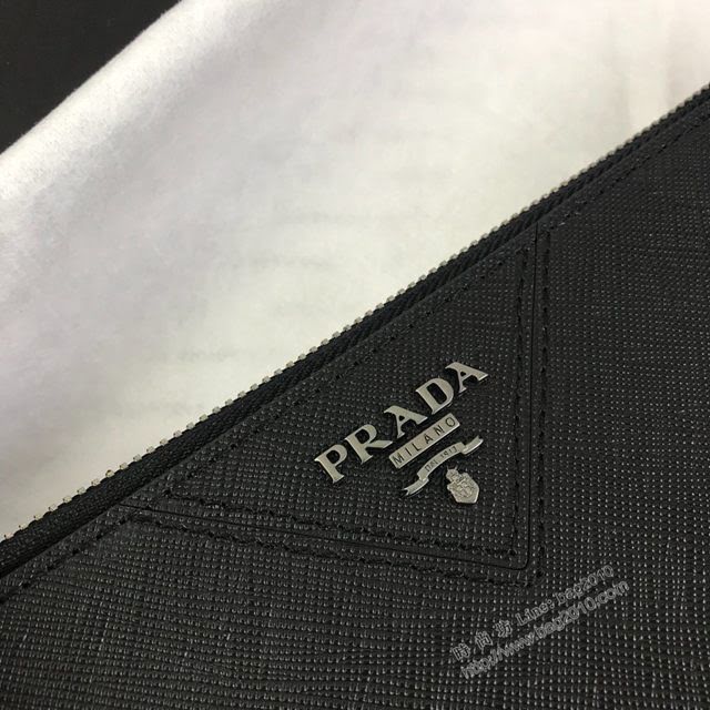 prada手包 普拉達十字紋牛皮手拿包 2NG05V PRADA經典熱賣男士手包  pyd2254